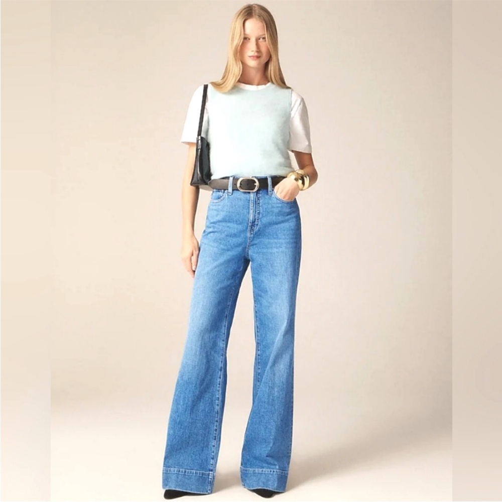J. Crew high waisted Wide Leg trouser Jeans - Picture 5 of 8